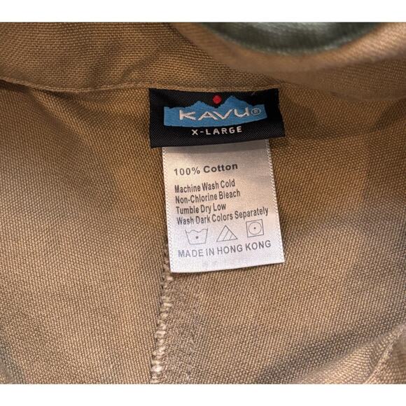 Kavu Canvas Pullover Jacket 1/4 Zip Throwshirt Men’s XL Khaki Tan Pockets - Picture 3 of 6